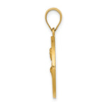 14k Polished and Satin St John Medal Hollow Pendant