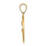 14k Polished and Satin St John Medal Hollow Pendant