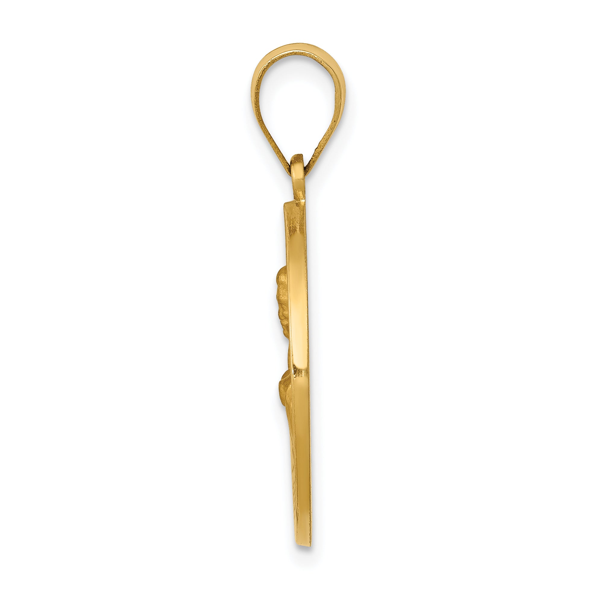 14k Polished and Satin St John Medal Hollow Pendant