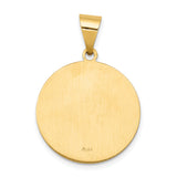 14k Polished and Satin St John Medal Hollow Pendant