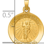 14k Polished and Satin St John Baptist Medal Hollow Pendant