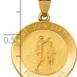 14k Polished and Satin St John Baptist Medal Hollow Pendant