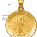 14k Polished and Satin St John Baptist Medal Hollow Pendant