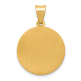 14k Polished and Satin St Joseph Medal Hollow Pendant