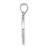 14k White Gold Polished and Satin St Joseph Medal Hollow Pendant