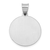 14k White Gold Polished and Satin St Joseph Medal Hollow Pendant