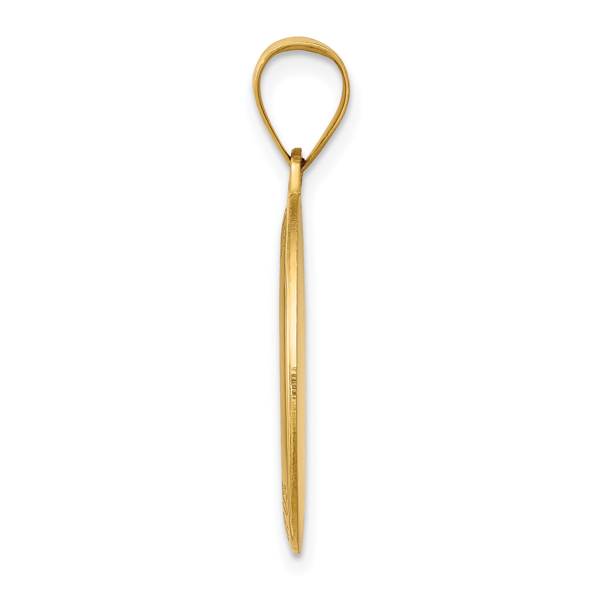 14k Polished and Satin St Joseph Medal Hollow Pendant