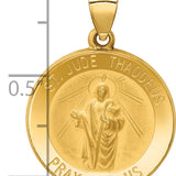 14k Polished and Satin St Jude Thaddeus Medal Hollow Pendant