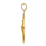 14k Polished and Satin St Jude Thaddeus Medal Hollow Pendant