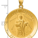 14k Polished and Satin St Jude Thaddeus Medal Hollow Pendant