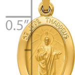 14k Polished and Satin St Jude Thaddeus Medal Hollow Pendant