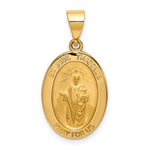 14k Polished and Satin St Jude Thaddeus Medal Hollow Pendant