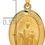 14k Polished and Satin St Jude Thaddeus Medal Hollow Pendant