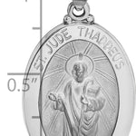 14K White Gold Polish/Satin St Jude Thaddeus Medal Hollow Pendant