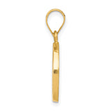 14k Polished and Satin St Matthew Medal Hollow Pendant