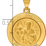 14k Polished and Satin St Matthew Medal Hollow Pendant