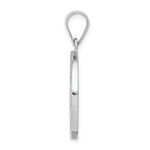 14k White Gold Polished and Satin St Matthew Hollow Pendant