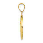 14k Polished and Satin St Michael Medal Hollow Pendant