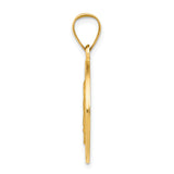 14k Polished and Satin Mother Teresa Medal Hollow Pendant