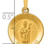 14k Polished and Satin St Patrick Medal Hollow Pendant
