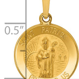 14k Polished and Satin St Patrick Medal Hollow Pendant
