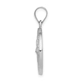 14k White Gold Polished and Satin St Patrick Medal Hollow Pendant