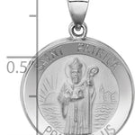 14k White Gold Polished and Satin St Patrick Medal Hollow Pendant