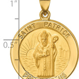 14k Polished and Satin St Patrick Medal Hollow Pendant