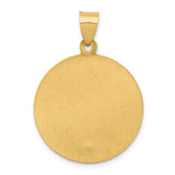 14k Polished and Satin St Patrick Medal Hollow Pendant