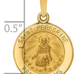 14k Polished and Satin St Peregrine Medal Hollow Pendant