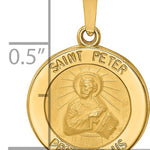 14k Polished and Satin St Peter Medal Hollow Pendant