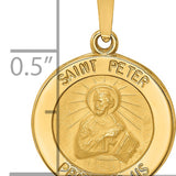 14k Polished and Satin St Peter Medal Hollow Pendant