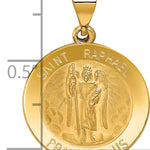 14k Polished and Satin St Raphael Medal Hollow Pendant