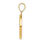 14k Polished/Satin First Holy Communion Medal Hollow Pendant