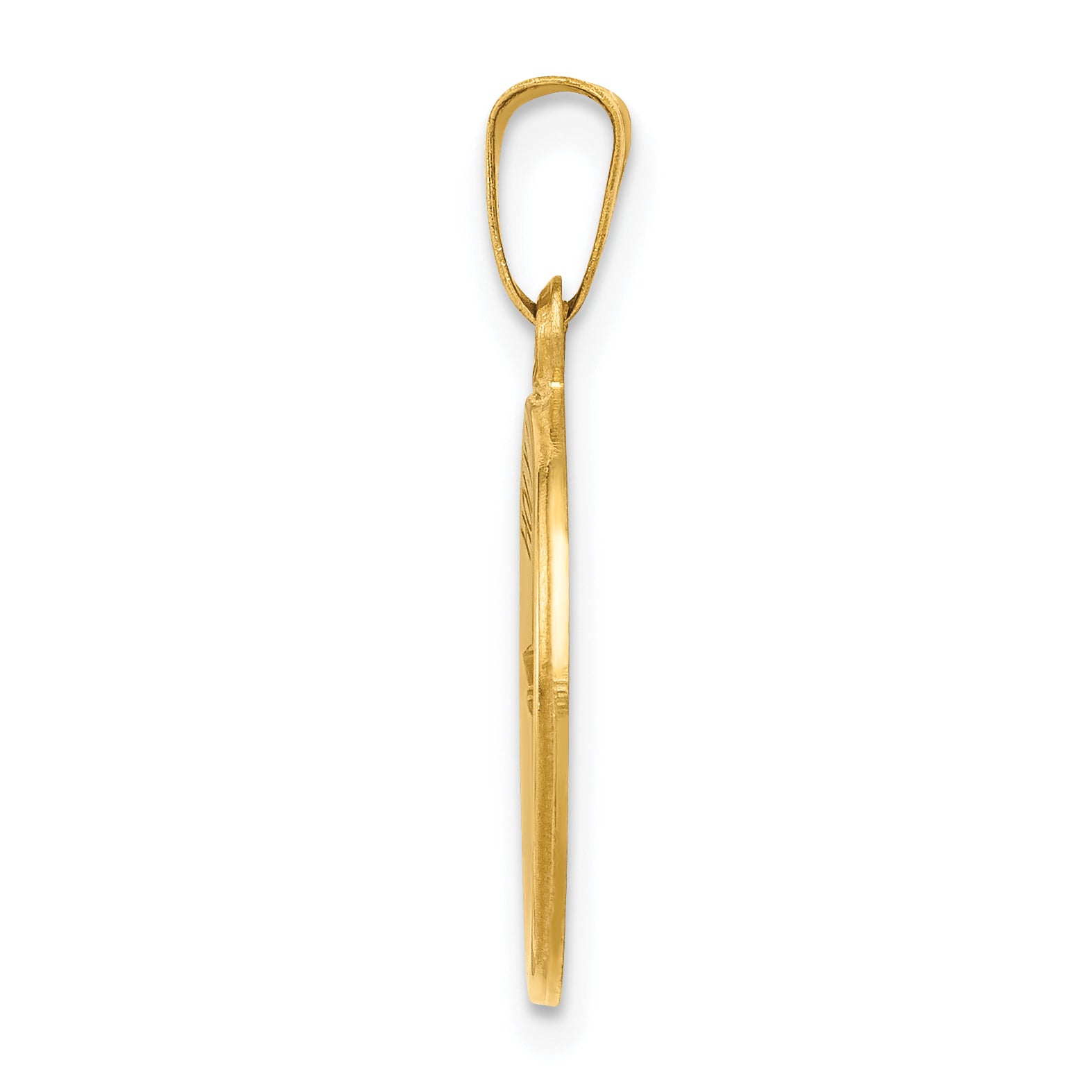 14k Polished and Satin Holy Communion Medal Hollow Pendant