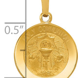 14k Polished and Satin Holy Communion Medal Hollow Pendant