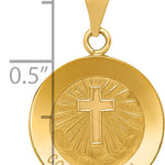 14k Polished and Satin Confirmation Medal Hollow Pendant