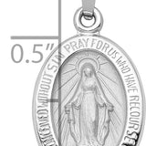 14k White Gold Polished/Satin Miraculous Medal Hollow Pendant