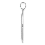 14k White Gold Polished/Satin Miraculous Medal Hollow Pendant