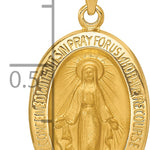 14k Hollow Polished And Satin Miraculous Medal Pendant