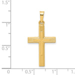 14k Brushed and Polished Latin Cross Pendant