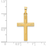 14k Brushed and Polished Latin Cross Pendant