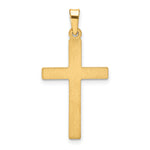 14K Rhodium Satin and Polished Latin Cross Pendant