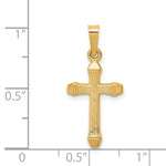 14k Textured and Polished Latin Cross Pendant