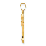 14k Textured and Polished Latin Cross Pendant
