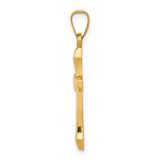 14k Textured and Polished Latin Cross Pendant