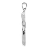 14K White Gold Textured and Polished Passion Cross Pendant