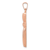 14K Rose Gold Textured And Polished Passion Cross Pendant