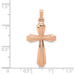 14K Rose Gold Textured And Polished Passion Cross Pendant