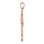 14K Rose Gold W/ White Rhodium Cross Pendant